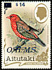 Red Avadavat Amandava amandava  1988 Overprint OHMS on 1982.03, 1984.02-03 