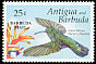 Green Mango Anthracothorax viridis  1993 Overprint BARBUDA MAIL on Antigua & B 1992.01 