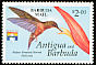 Rufous-breasted Hermit Glaucis hirsutus  1993 Overprint BARBUDA MAIL on Antigua & B 1992.01 