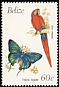 Scarlet Macaw Ara macao  1990 Birds and butterflies 