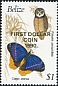 Spectacled Owl Pulsatrix perspicillata  1990 Overprint FIRST DOLLAR... on 1990.01 