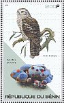 Papuan Hawk-Owl Uroglaux dimorpha  2015 Owls and mushrooms 3v sheet