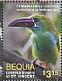 Crimson-rumped Toucanet Aulacorhynchus haematopygus  2016 Beautiful birds Sheet