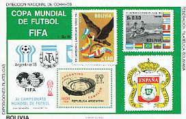 Andean Condor Vultur gryphus  1980 Copa mundial de futbol FIFA Sheet, imp