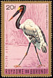 Saddle-billed Stork Ephippiorhynchus senegalensis  1965 Birds Gold border
