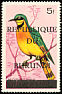 Little Bee-eater Merops pusillus  1967 Overprint REPUBLIQUE DU BURUNDI on 1965.01-4 