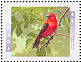 Scarlet Tanager Piranga olivacea  1997 Birds of Canada Sheet or strip