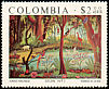 Golden Pheasant Chrysolophus pictus  1975 Colombian art 4v set