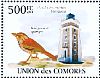 Scaly Ground Roller Geobiastes squamiger  2009 Indian Ocean birds and lighthouses Sheet