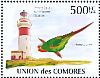 Swift Parrot Lathamus discolor  2009 Indian Ocean birds and lighthouses Sheet