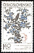 Common Blackbird Turdus merula  1974 Czechoslovak graphic art 4v set