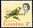 Senegal Parrot Poicephalus senegalus  1965 Overprint INDEPENDENCE on 1963.01 