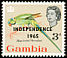 Rose-ringed Parakeet Psittacula krameri  1965 Overprint INDEPENDENCE on 1963.01 