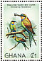 Swallow-tailed Bee-eater Merops hirundineus  1981 Birds of Ghana Sheet
