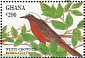 White-crowned Robin-Chat Cossypha albicapillus  1994 Birds of Ghana Sheet