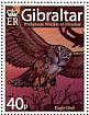 Eurasian Eagle-Owl Bubo bubo  2007 Prehistoric wildlife of Gibraltar Prestige booklet