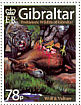 Griffon Vulture Gyps fulvus  2007 Prehistoric wildlife of Gibraltar Prestige booklet