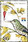 Blue-tailed Emerald Chlorostilbon mellisugus  1992 Hummingbirds, Genova 92  MS