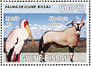 Yellow-billed Stork Mycteria ibis  2008 Antelopes and birds Sheet