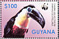Channel-billed Toucan Ramphastos vitellinus  2003 WWF Sheet or strip
