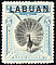 Great Argus Argusianus argus  1900 Overprint LABUAN on North Borneo 1897.01 