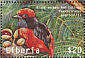 Black-necked Red Cotinga Phoenicircus nigricollis  2000 Tropical birds of the world Sheet