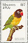 Yellow-collared Lovebird Agapornis personatus  1997 Birds of the world Sheet