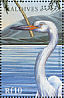 Great Egret Ardea alba  2000 Birds of the tropics Sheet