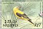 Eurasian Golden Oriole Oriolus oriolus  2002 Birds of the Maldives Sheet
