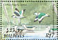Cotton Pygmy Goose Nettapus coromandelianus  2002 Birds of the Maldives Sheet