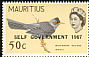 Mauritius Bulbul Hypsipetes olivaceus  1967 Overprint SELF GOVERNMENT 1967 on 1965.01 
