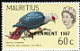 Mauritius Blue Pigeon Alectroenas nitidissimus †  1967 Overprint SELF GOVERNMENT 1967 on 1965.01 