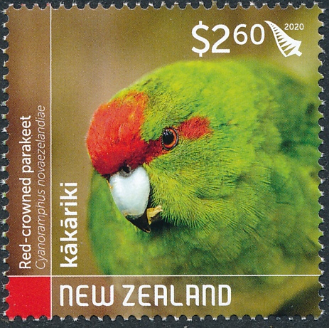 Red-crowned Parakeet stamps - mainly images - gallery format