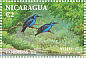 Red-legged Honeycreeper Cyanerpes cyaneus  1994 Nicaraguan forest fauna 16v sheet