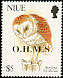 Eastern Barn Owl Tyto javanica  1994 Overprint O.H.M.S on 1992.03-04 