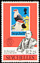 Seychelles Blue Pigeon Alectroenas pulcherrimus  1979 Sir Rowland Hill, stamp on stamp 