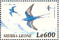 Blue Swallow Hirundo atrocaerulea  2000 Birds of Africa Sheet