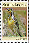 Pangani Longclaw Macronyx aurantiigula  2009 Birds of Africa Sheet