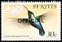 Green-throated Carib Eulampis holosericeus  1981 Overprint OFFICIAL on 1981.01 