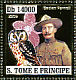 Boreal Owl Aegolius funereus  2006 Baden Powell, mushrooms and owls 4v sheet, gold