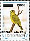 Yellow-fronted Canary Crithagra mozambica  2009 Overprint ZONA 1 