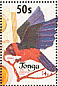 Maroon Shining Parrot Prosopeia tabuensis  1986 Stamp anniversary, stamp on stamp 8v sheet