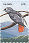 Grey Parrot Psittacus erithacus  1999 Birds of Uganda Sheet