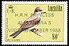 Grey Kingbird Tyrannus dominicensis  1988 Overprint H R H PRINCESS on 1985.04, 1985.06, 1986.01 