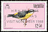 Bananaquit Coereba flaveola  1988 Overprint H R H PRINCESS on 1985.04, 1985.06, 1986.01 