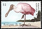 Roseate Spoonbill Platalea ajaja  2001 Vanishing species of the Caribbean 6v set