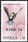 Green-throated Carib Eulampis holosericeus  1980 Overprint BARBUDA on Antigua 1980.01 