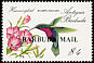 Purple-throated Carib Eulampis jugularis  1988 Overprint BARBUDA MAIL on Antigua & B 1988.01 