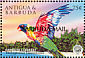 Rainbow Lorikeet Trichoglossus moluccanus  2000 Overprint BARBUDA MAIL on Antigua & B 1998.01 12v sheet