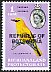 African Golden Oriole Oriolus auratus  1966 Overprint REPUBLIC OF BOTSWANA on Bechuanaland 1961.01 